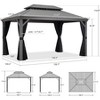 PURPLE LEAF Outdoor Hardtop Gazebo with Double Roof Metal Gazebo,Light Gray - 2 of 4