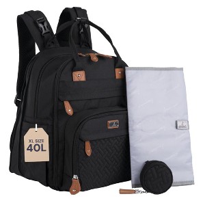BabbleRoo Diaper Bag Backpack Stylish Hands-Free Baby Bag with Changing Pad, Stroller Straps & Water-Resistant - 1 of 4