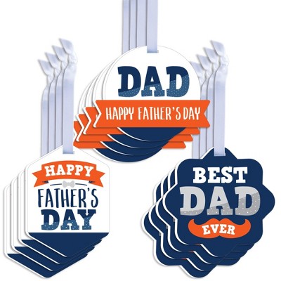 Big Dot of Happiness Happy Father's Day - Assorted Hanging We Love Dad Party Favor Tags - Gift Tag Toppers - Set of 12
