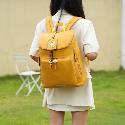 MKF Collection Angela vegan Leather Large Travel Backpack by Mia K- Olive — фото 3