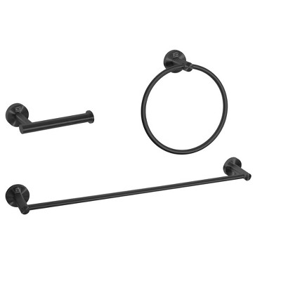 Elegant Lighting Alma 3-Piece Bathroom Hardware Set in Matte Black