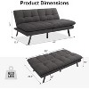 Dyonery 68" Futon Sofa Bed Convertible Memory Foam Couch Bed Folding Sofa Bed Sleeper Couch - 3 of 4
