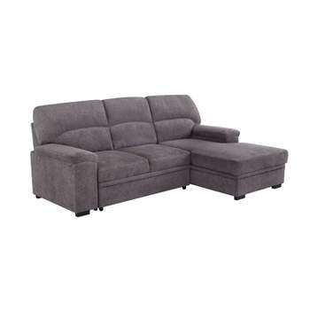 Tampa Sectional Convertible Futon Sofa Bed Ash Gray - Serta