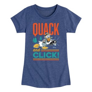 Girls' - Disney - Quack And Click Fitted Short Sleeve Graphic T-Shirt - 1 of 4