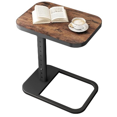 MaseiKar TV Tray Table, Adjustable Height & 90° Flip-Over Panel Design, Sofa Arm End Side Table for Eating Laptop Couch Bed Dinner or Small Spaces