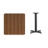 Flash Furniture 30'' Square Walnut Laminate Table Top with 22'' x 22'' Table Height Base - 3 of 4