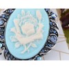 Alilang Vintage Gothic Cameo Rose Brooch Pin with Antique Silvery Tone and Rhinestone Accents - 2 of 4