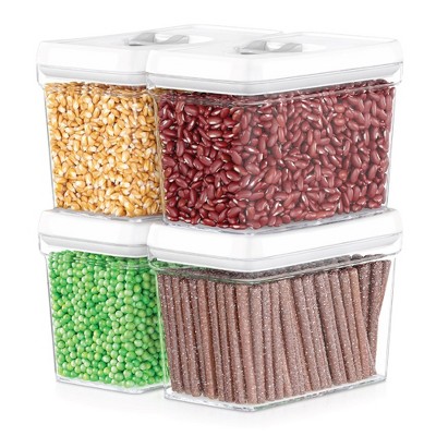 DWËLLZA KITCHEN White Lids Clear Plastic Airtight BPA-Free Food Storage Containers