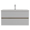 Akoasm 36 Inch Floating Bathroom Storage Cabinet With Integrated Ceramic Sink-White Matt & Natural Oak - 4 of 4