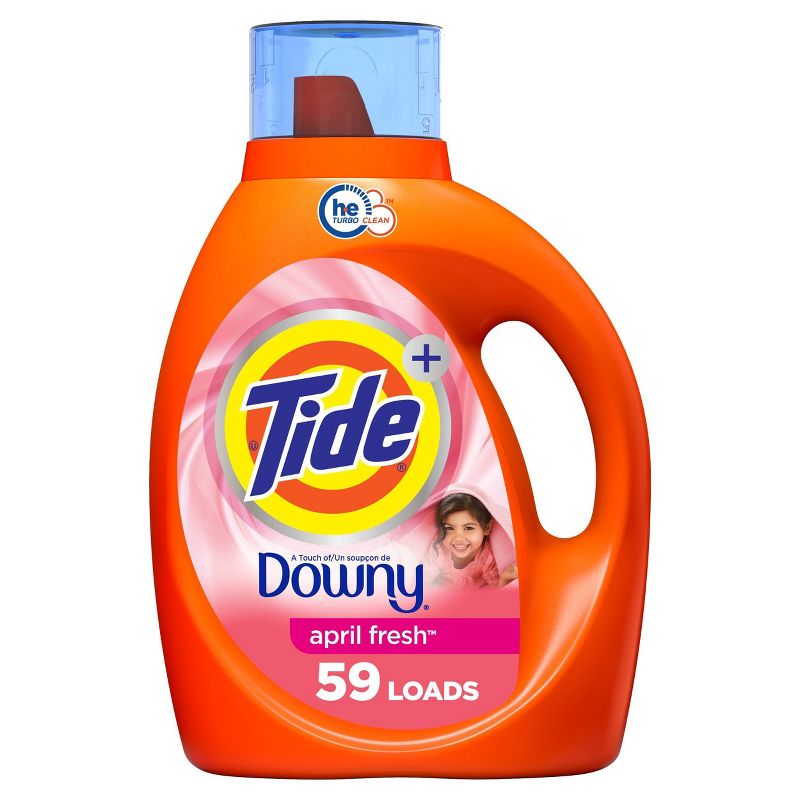 Tide Plus Downy April Fresh HE Compatible Liquid Laundry Detergent Soap, 1 of 11