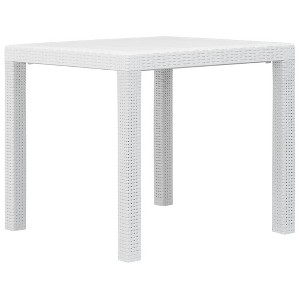 vidaXL Patio Table Garden Outdoor Porch Dining Table with Rattan Look Plastic - 1 of 4