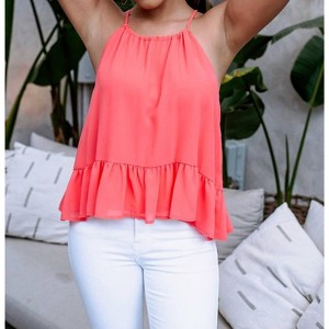 Women's Chiffon Halter Top - Veronica M - 1 of 2