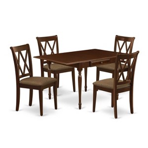 HomeStock 5-Pc Mahogany Finish Solid Wood Top-Dining Room Set with Dropleaf-Seats 4 - 1 of 4