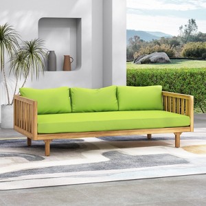 VisioGear Daybed, 3 Seater Daybed Conversation Set with Arms, Green, 67.5"*32"*24.25" - 1 of 4