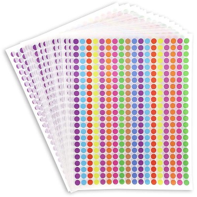 Juvale 7452-Count 10-Color Round Circles Coding Sticker Dots Labels 0.35 in for Craft