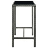 vidaXL Bar Table Brown PE Rattan, Tempered Glass, Powder-Coated Steel - 2 of 4