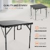 VINGLI 34" Fold in Half Square Table, Bi-Folding Commercial Table, Portable Plastic Dining Card Table for Kitchen or Outdoor, Black - 3 of 4