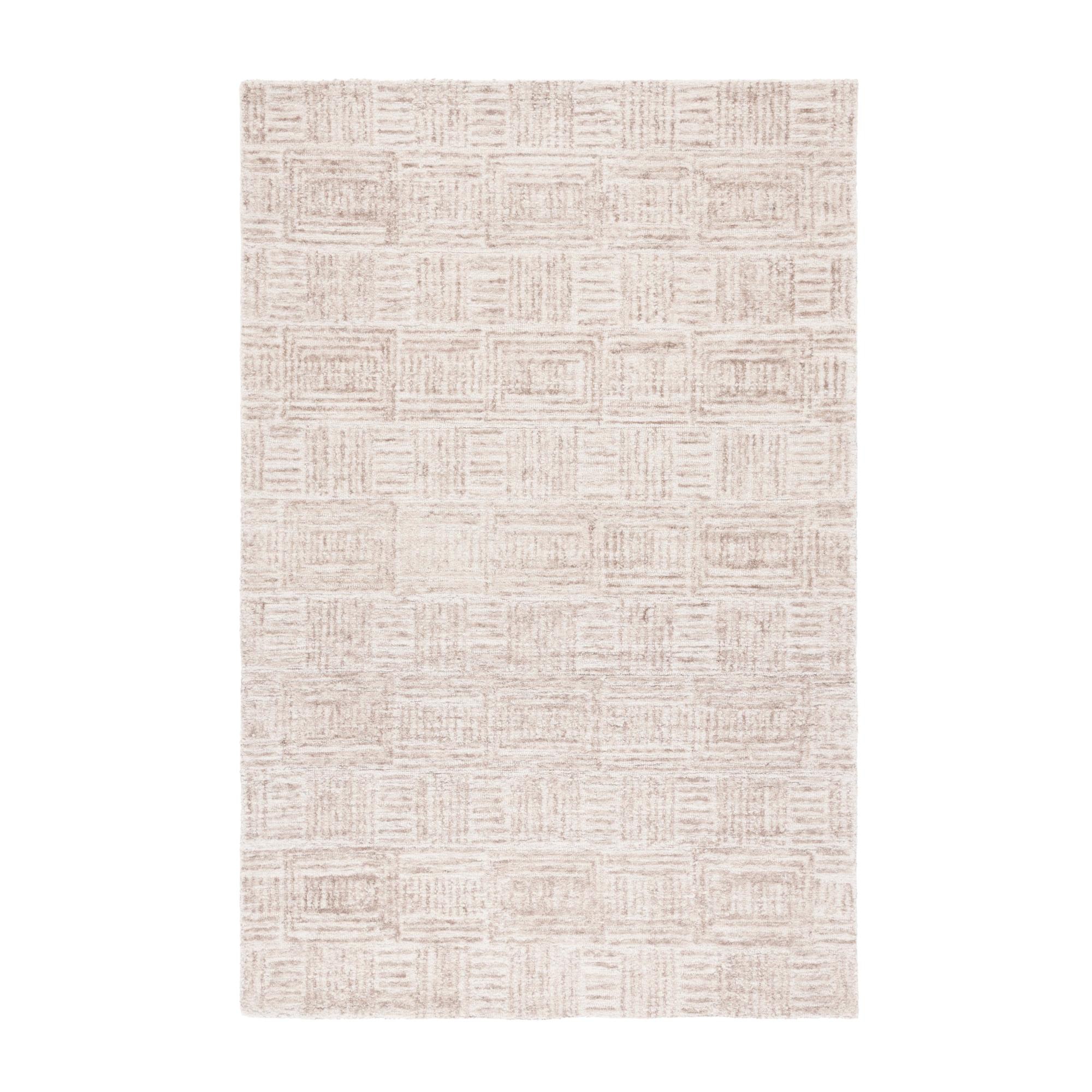 Ebony EBN907 Handmade Tufted Area Rug - Ivory/Brown - 6' X 9' - Safavieh
