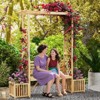 Costway Patio Garden Bench Arbor Arch with Pergola Planting Box Side Trellis for Vines - 4 of 4