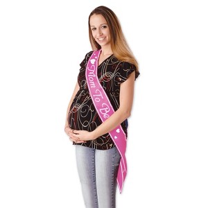 Beistle Mom To Be Satin Sash, 33" x 4", (2/Pkg) Pink - 1 of 1