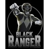 Men's Power Rangers Black Ranger Circle Portrait T-Shirt - 2 of 4