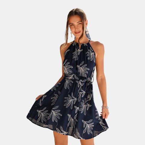 Женские платья Cupshe Women's Tropical Mini Dress-M-Blue