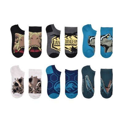 Boys' Disney Jurassic No Show Socks -Black