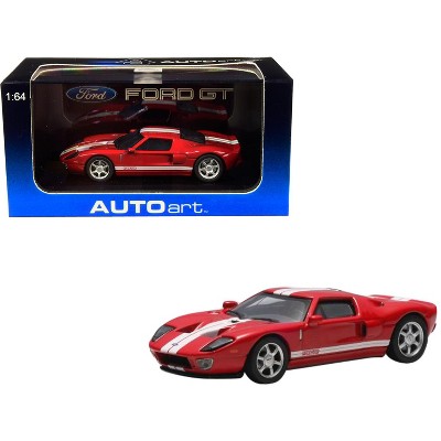 2004 Ford GT Red with White Stripes 1/64 Diecast Model Car by Autoart