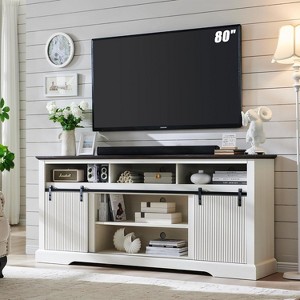 Sincido 70" TV Stand for 80 Inch TVs with Sliding Door & Adjustable Shelf for Living Room - 1 of 4