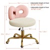 ROOMTEC Vanity Chair with Wheels, Swivel Makeup Chair,Bedroom Height Adjustable Chair with Upholstered and Cute Bow Backrestst - 2 of 4