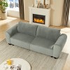 Corduroy 3-Seater Sleeper Sofa - 2-in-1 Convertible Couch with Storage & Cushions for Living Room, Apartment or Office - 4 of 4