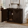 Modern V-Pattern Storage Cabinet, Narrow Sideboard Accent Cabinet with 2 Outlet Holes for Entryway, Coffee, Living Room, Hallway, Office-Tanpinhause - 3 of 4