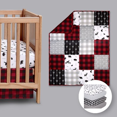 The Peanutshell Buffalo Plaid Crib Bedding Set, Woodland,  4pc to 12 Pc