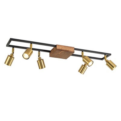 LLHZSY 6-Head Ceiling Track Light Fixture Kit 30" Wide Modern Spot Light for Kitchen Bathroom Living Room-GU10