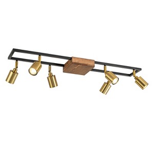 LLHZSY 6-Head Ceiling Track Light Fixture Kit 30" Wide Modern Spot Light for Kitchen Bathroom Living Room-GU10 - 1 of 4