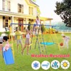 Dexmalle Outdoor A-Frame Heavy-Duty Metal Swing Sets with Slide - 3 of 4
