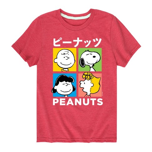 Boys' Peanuts Tokyo Peanuts Grid Short Sleeve Graphic T-shirt - Heather ...