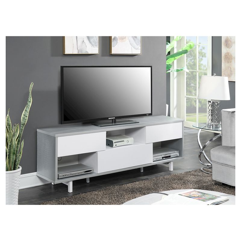 Newport Ventura TV Stand for TVs up to 60&#34; Gray Faux Croc/White - Breighton Home, 4 of 6