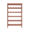 Hastings Home 25-Bottle Holder Freestanding Rack with Tabletop, Brown - 2 of 4