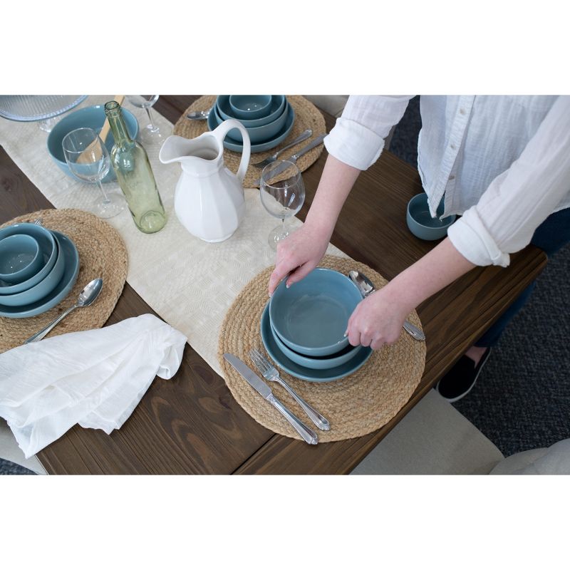 Elanze Designs Bistro Ceramic 7 inch Cereal Salad Bowls Set of 4, Ice Blue, 5 of 7