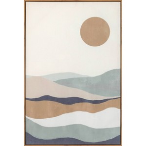 24" x 36" Layered Landscape Sand Textured Framed Wall Canvas - Tyler & Finn: Modern Ocean Digital Art - 1 of 4