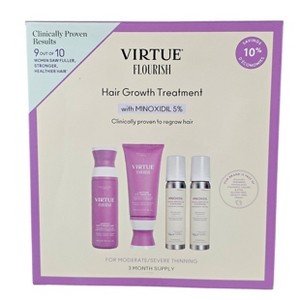 Virtue Flourish Hair Growth Treatment With Minoxidil 5% For Women (3 Month Supply) - The Clinically Proven 3-Month Path to Hair Regrowth - 1 of 4