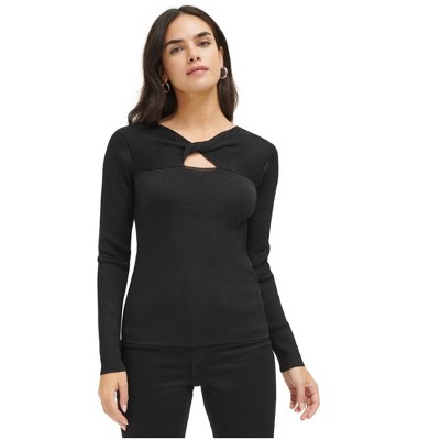 Calvin Klein Womens Knit Metallic Pullover Sweater