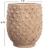 Storied Home Round Sandstone Hobnail Planter with Distressed Finish, Greige - 3 of 4