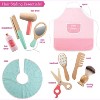 SVAN Pretend Hair Salon Wooden Play Set - Full Vanity Mirror Playset w Chair & Rolling Cart- Includes Blow Dryer, Brush, Styling, Cutting Tools & More - 3 of 4