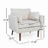 CAVINAS Faux Leather Accent Chair with Mid-Height Backrest and Birch Wood Legs,Upholstered Living Room Chairs,Reading Chairs for Living Room - 3 of 4