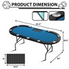 Oval Poker Table with Collapsible Legs, Casino Leisure Gamimg Table for 10 Players, Texas Holdem Blackjack Poker Table with Stainless Steel Cup Holder - 2 of 4
