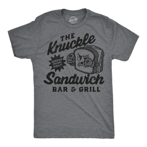 Мужские футболки Crazy Dog T-Shirts, Inc. Mens Funny T Shirts The Knuckle Sandwich Bar and Grill Sarcastic Graphic Novelty Tee for Men - Crazy Dog Men's T Shirt For Foodies Dark Grey XXL