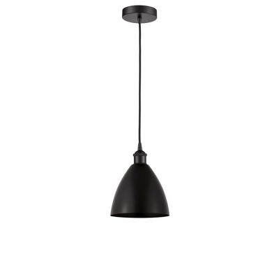 Plymouth Dome - 1 Light Cord Hung Mini Pendant In Modern Style-11 Inches Tall and 7.5 Inches Wide
