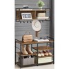 Multifunctional Hall Tree with Coat Rack and Shoe Bench - Entryway Furniture Set with 12 Hooks and 4-Tier Shoe Rack - 4 of 4